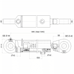 Dimensions vérin double effet 50 100 500mm