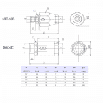 Dimensions raccords tournants Mâle Femelle BSP