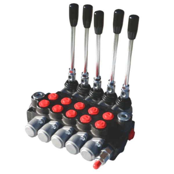 Distributeur-hydraulique-5-fonctions-doubles-effets-40L-5-doubles-effet-vue-de-cote-1 Distributeur hydraulique 5 fonctions doubles effets 40L 5 doubles effet vue de côté.