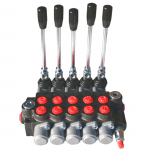 Distributeur hydraulique 5 fonctions doubles effets 40L 5 doubles effet vue de l'arrière.