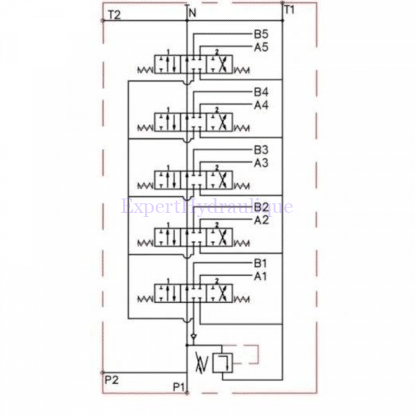 Schéma distributeur 5 double effet