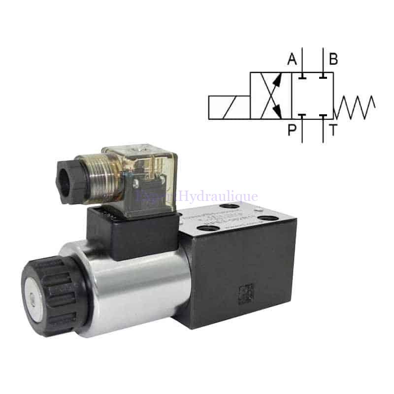 cetop simple bobine croisé tout fermé CETOP avec schéma. Croisé et tout fermé au milieu