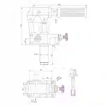 Cotes de la pompe manuelle avec toutes les dimensions