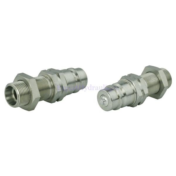 Coupleur push pull ISO A mâle - passe cloison mâle Coupleur push pull ISO A mâle - passe cloison mâle