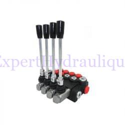 Distributeur hydraulique monobloc ave 4 fonctions, 2 double effet et 2 simple effet.