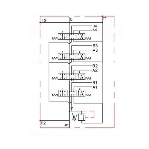 Distributeur hydraulique 4 fonctions 2 DE et 2 SE 80L – Image 2