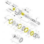 Eclaté orbitrol DANFOSS avec repérage des joints importants