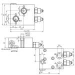 Dimensions d'une valve d'équilibrage pour moteurs OMP OMR