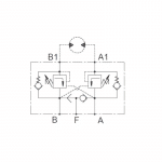 Schéma d'une valve d'équilibrage pour moteurs hydrauliques