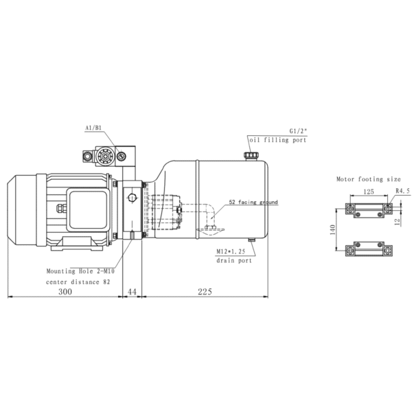 Centrale hydraulique 380V et 1,5Kw pompe 2cm3 1 double effet – Image 3