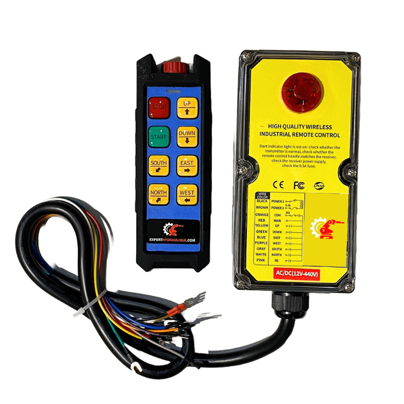 Télécommande 6 boutons Radio commande 6 boutons / 6 fonctions. Sécurité de mise en marche de la radio commande