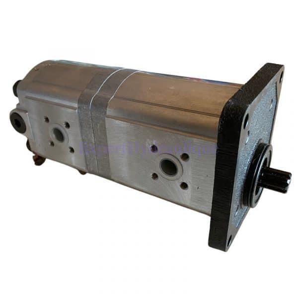 Pompe hydraulique double 47456762 et 0517765018 pour tracteur New Holland CNH vue côté pression