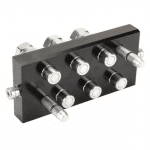 Multicoupleur à 6 voies femelle mobile 3/8" - 1-2 BSP de la marque Faster vue de l'arrière.