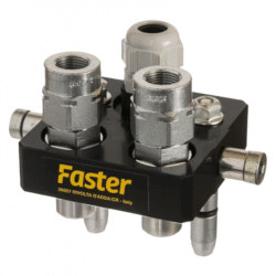 Multicoupleur mobile électrique à 2 voies 3/8 et implantation 3/8"BSP de la marque Faster.