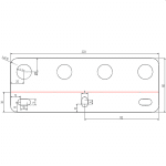 Schéma d'un support pour quatre coupleurs hydraulique.