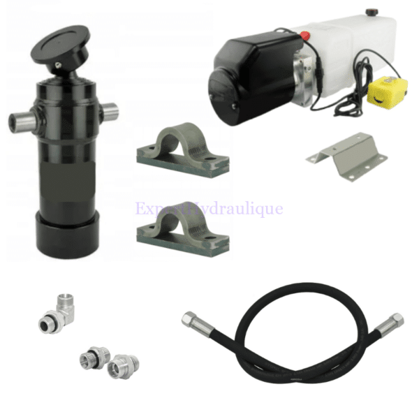 Kit hydraulique pour remorque 12 volts 7 tonnes course 910 Kit hydraulique pour remorque 12 volts 7 tonnes course 910.