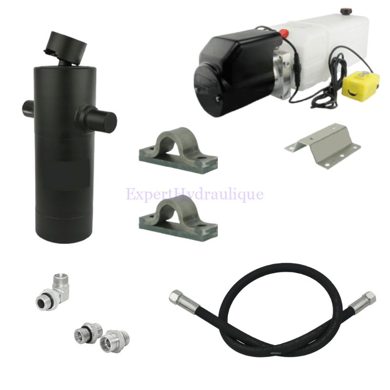 Kit hydraulique pour remorque 24 volts 10 tonnes course 1200 Kit hydraulique pour remorque 24 volts 10 tonnes course 1200.