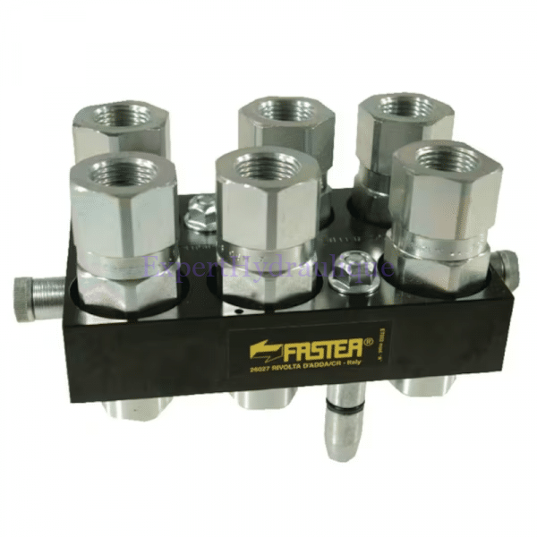 Multicoupleur mobile à 6 voies 1/2 et implantation 1/2"BSP de la marque Faster.