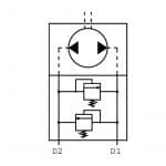 Limiteur de pression OMT double à flasquer directement sur la gamme de moteur OMT SMT BMT. Schéma