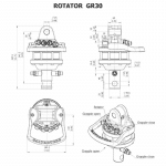 Schéma du Rotator hydraulique de 1,5 tonnes de référence GR30 de la marque Baltrotors.