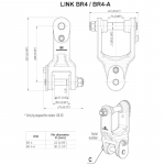 Schéma de biellette hydraulique de référence BR4-A et BR4 pour rotator de la marque Baltrotors.