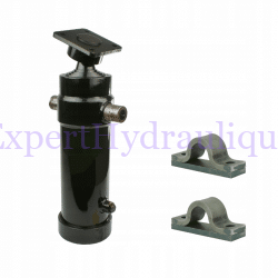 Vérin téléscopique avec course de 1300 mm avec fixation de montage.