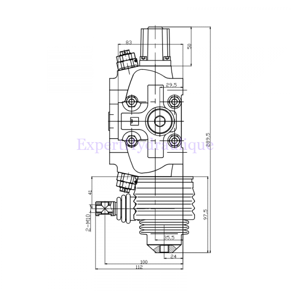 Côtes latérales distribtueur 90L 8 fonctions type pelle retro