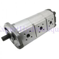 Pompe triple hydraulique kayaba - mini pelle kubota KRP4-9-9-6CK vue droite.