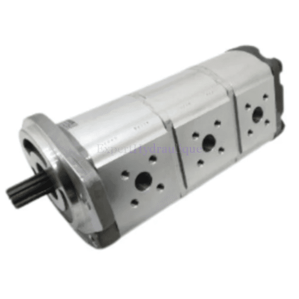 Pompe triple hydraulique kayaba - mini pelle kubota KRP4-9-9-6CK vue droite.