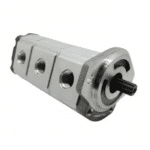 Pompe triple hydraulique kayaba - mini pelle kubota KRP4-9-9-6CK vue gauche.