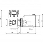 Schéma centrale hydraulique 2 DE + 1 flottante 3.3cm3 - réservoir 14L.