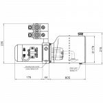 Schéma centrale hydraulique 2 double effet 2.5cm3 - 6.5L/min réservoir 12L.