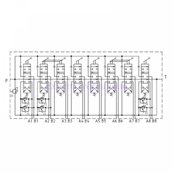 Schéma distributeur 90L 8 fontions pelle retro