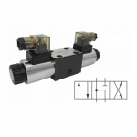 Distributeur CETOP A communicants vers P T et B fermé.