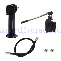 Kit béquille remorque hydraulique avec pompe manuelle.
