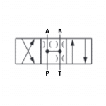 Schéma distributeur CETOP A B P T communicants - A B T régulé.