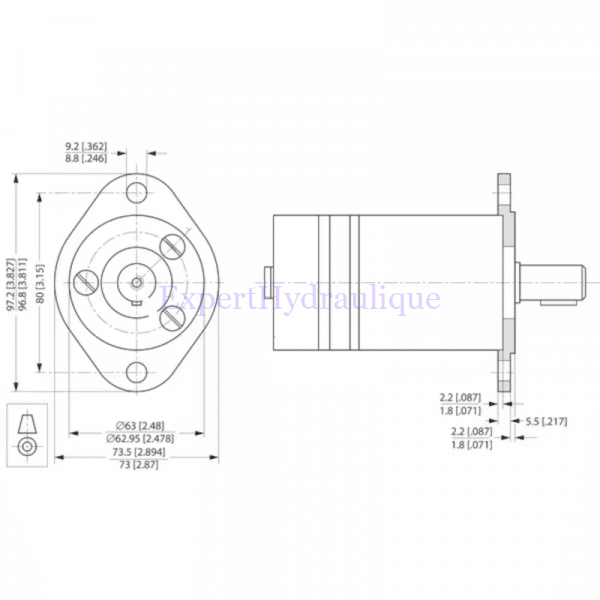 Schéma flasque avant OMM Danfoss - 151G0211.