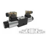 Distributeur CETOP A B P T fermé – arrêt d'urgence.