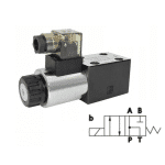 Distributeur électrique CETOP P T communicant vers A B fermé.