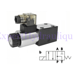 Distributeur électrique CETOP P T communicant vers A B fermé.