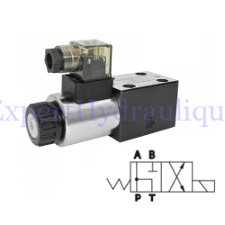 Distributeur électrique CETOP P T communicant vers A-croisé.