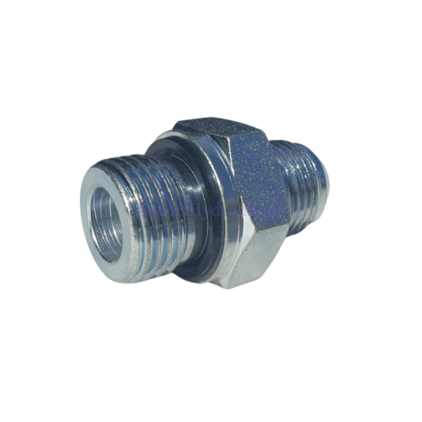 Raccord adaptateur 1-2 BSP mâle - 3-4-16 JIC (UNF) mâle Raccord adaptateur 1-2 BSP mâle - 3-4-16 JIC (UNF) mâle.