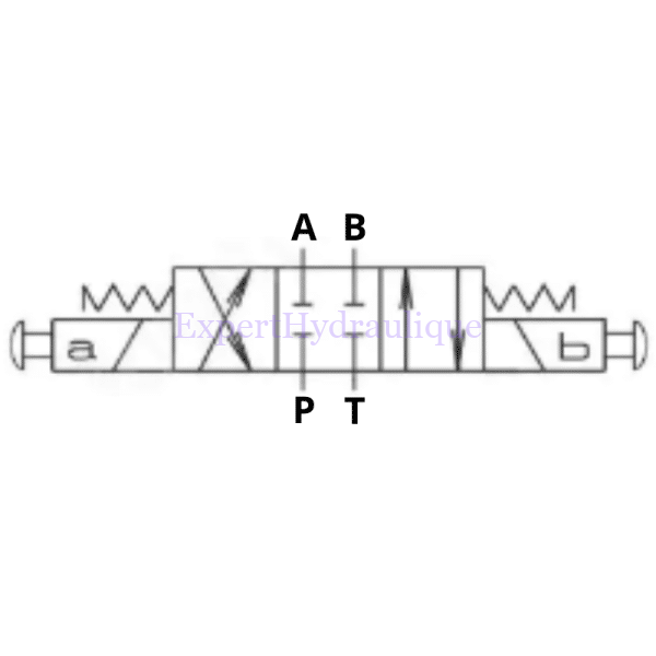 Distributeur CETOP 5 A B P T fermé – arrêt d'urgence – Image 2