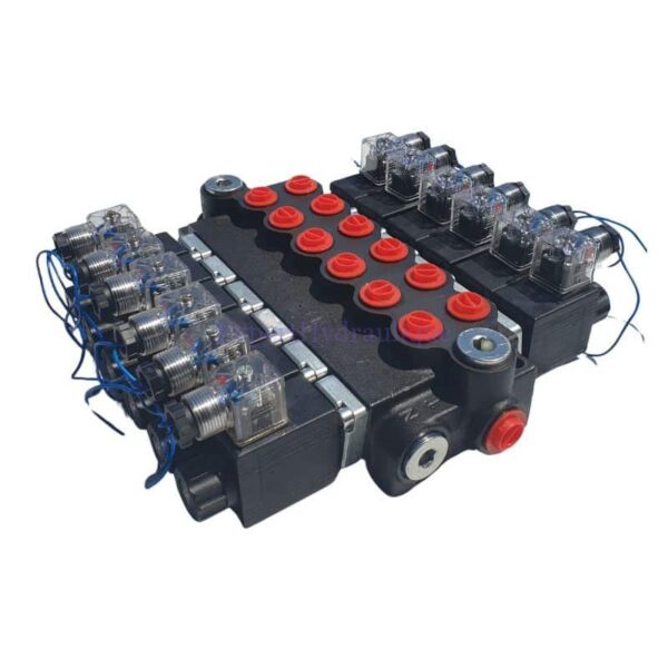 Distributeur 6 fonctions électrique double effet 12-24V 50L_min Distributeur 6 fonctions électrique double effet 12-24V 50L_min