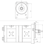 Schéma hydraulique générique de la pompe double allemande.