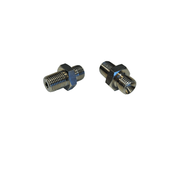 RD014BM014TM (1) Raccord droit réduction mâle 1/4 BSP - mâle 1/4 BSPT – Image 1