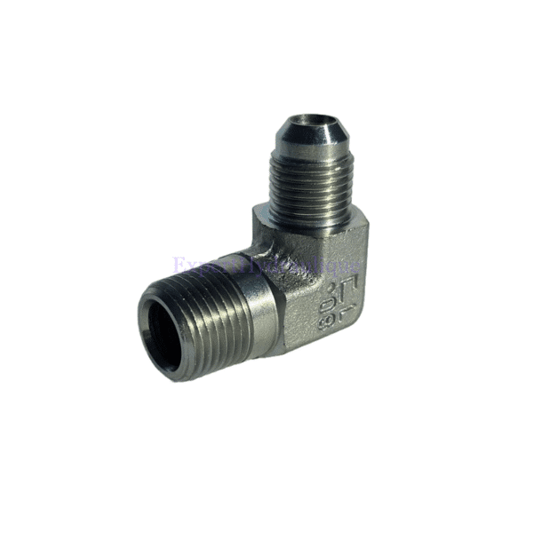 Raccord-coude-90°-male-9_16-JIC-UNF-male-3_8-NPT Raccord coudé 90° mâle 9/16 JIC (UNF) - mâle 1/4 NPT – Image 1