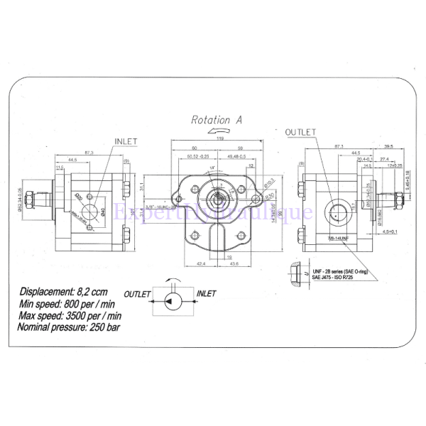 Schéma dimension référence origine : 242238A