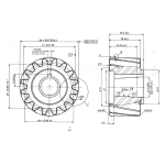 Schéma avec dimension du pignon de la pompe Dynamatic Case Mc cormick.