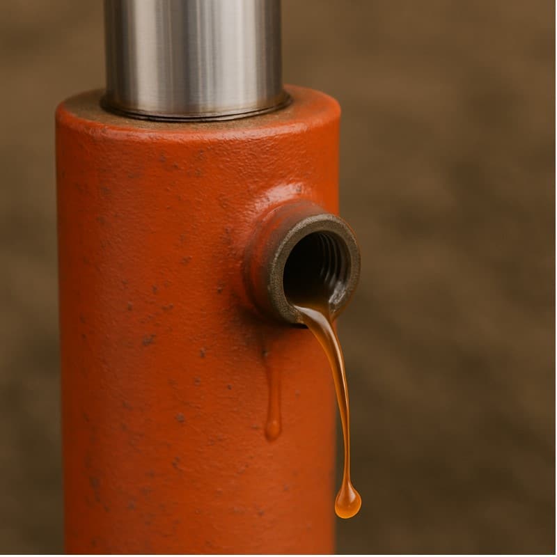 Fuite huile hydraulique sur vérin, de direction